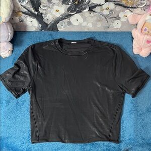 Lululemon Black Shimmer Short Sleeve Top size small